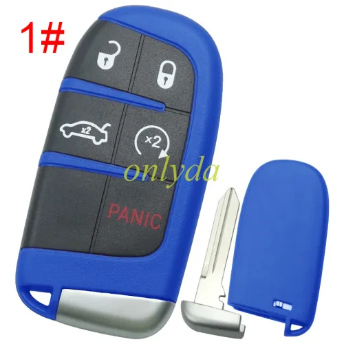 For Chrysler key blank with blue color without badge， pls choose button