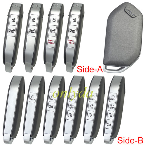 For Kia  remote key shell black color with badge ， pls choose button