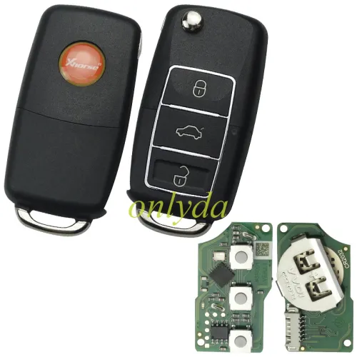 XKB526EN Xhorse 2nd Genaeration  Wire  Universal Remote Key for VW B5 Flip 3 Buttons