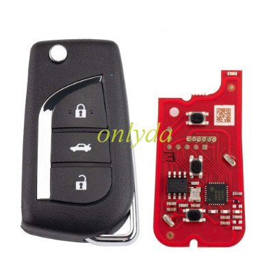 XKTO20EN For Xhorse  2ndGeneration Wire Remote key Toyota Flip 3Buttons English