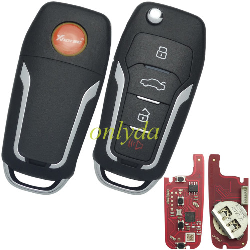 XKFO21EN XHORSE for Ford 2nd Generation Wired Remote Key 4 Buttons Universal Remote Key