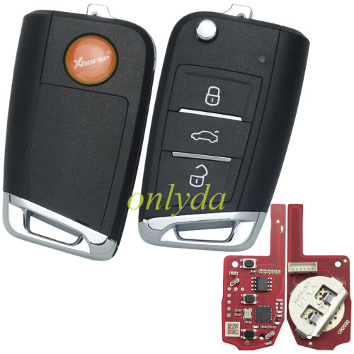 XKMQB5EN XHORSE  2nd Generation Wire Remote Key MQB Flip 3Buttons