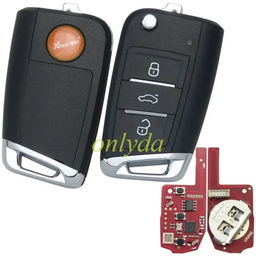 XKMQB5EN XHORSE  2nd Generation Wire Remote Key MQB Flip 3Buttons