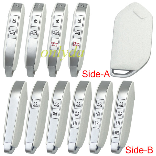 For Kia  remote key shell White color without badge ， pls choose button