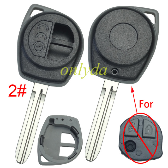 For Suzuki 2 button key shell without chip slot, with blade, with round badge , pls choose blade model