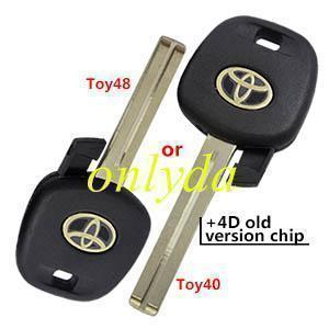 For Toyota Toy40/Toy48 AT4 4C  Key Sliver logo  plastic handle shell