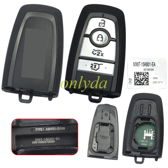 For Mustang Mach-E 2020 Genuine Smart Key 4 Button 433/434MHz MX6T-15K601-EA
