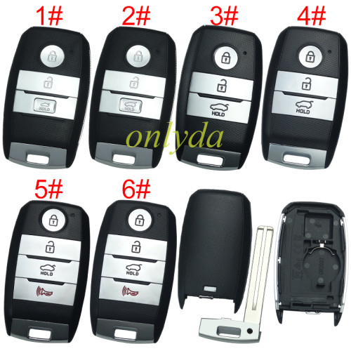 For Kia remote key shell without badeg place, pls choose the button