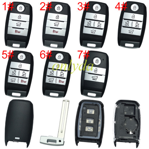 For Kia remote key shell without badeg place, pls choose the button