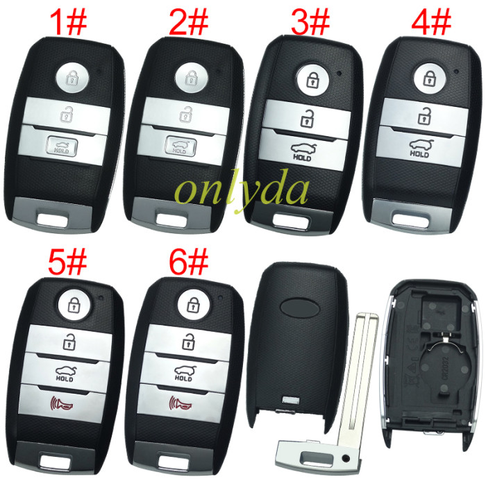 For Kia remote key shell with badeg place, pls choose the button