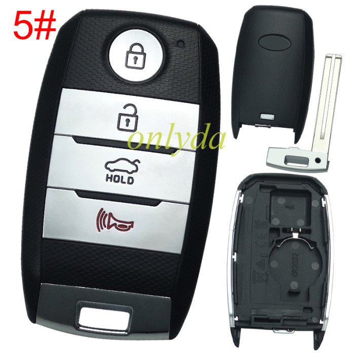 For Kia remote key shell with badeg place, pls choose the button