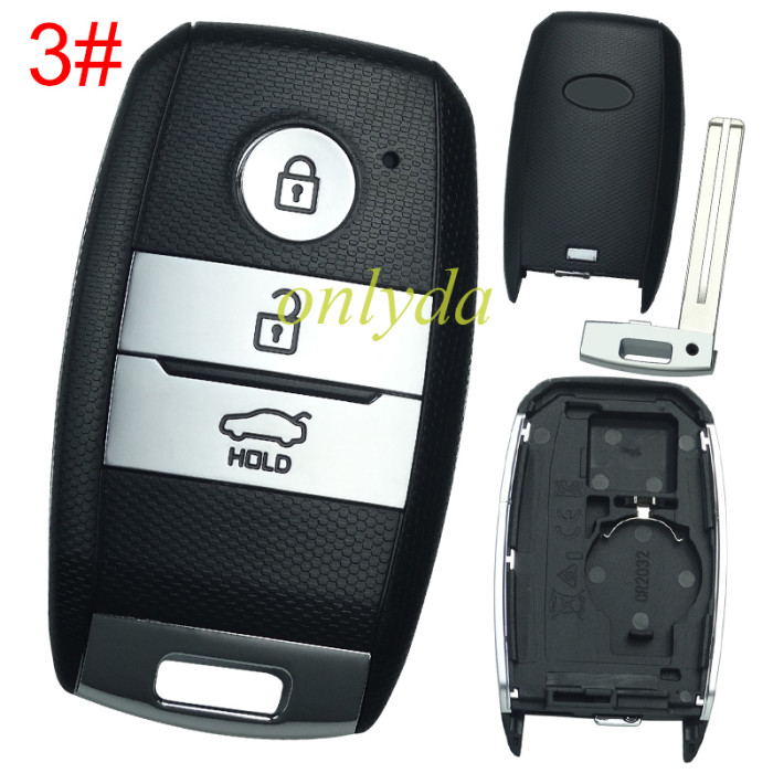 For Kia remote key shell with badeg place, pls choose the button