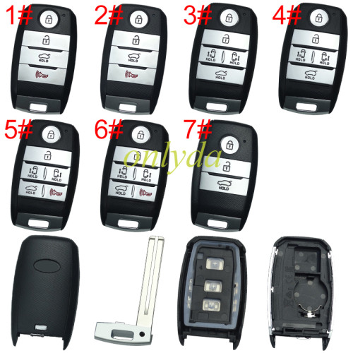 For Kia remote key shell with badeg place, pls choose the button