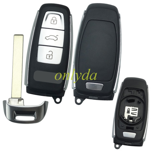 For Audi 3 button remote key blank with badge