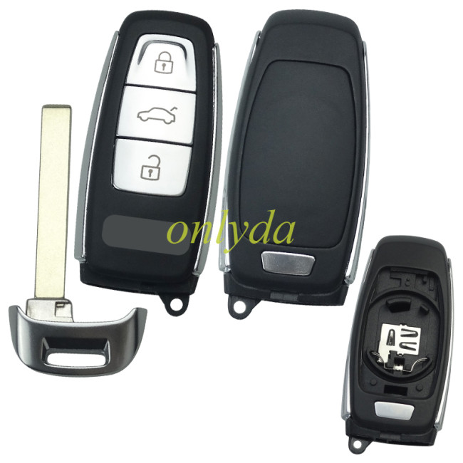 For Audi 3 button remote key blank with badge