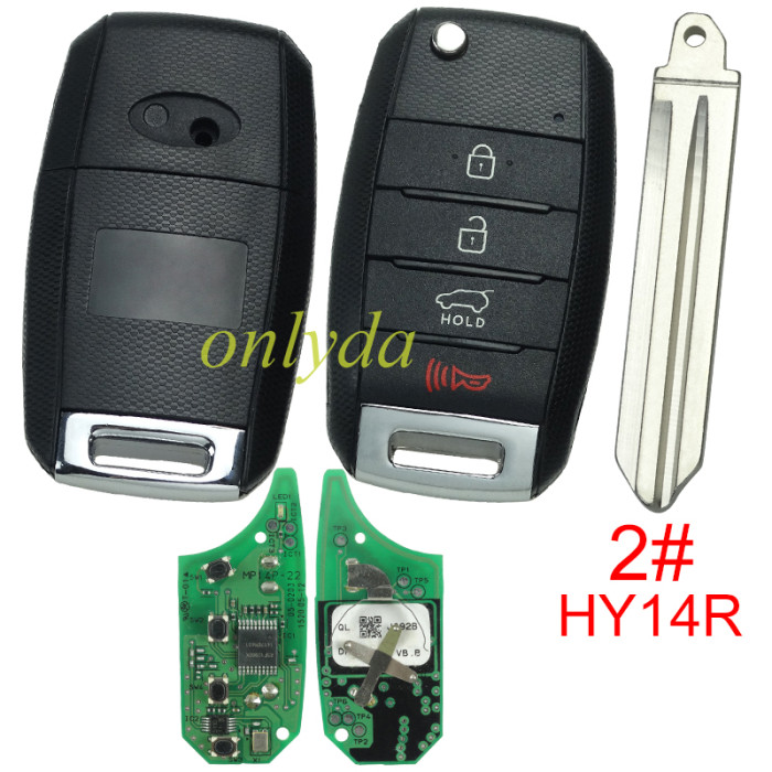 Original Hyundai 3+1 button remote key with 434mhz MP14P-22 95430D9000 J092B