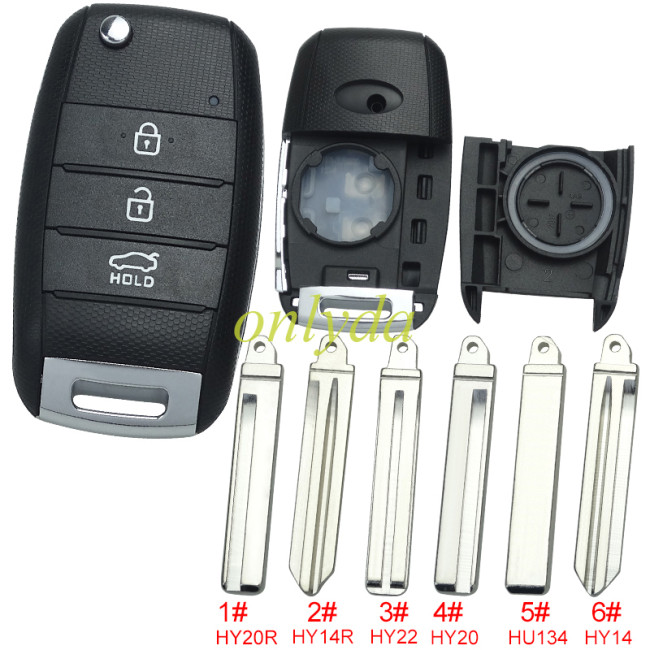 For KIA 3 button remote key blank please choose which key blade in your need.