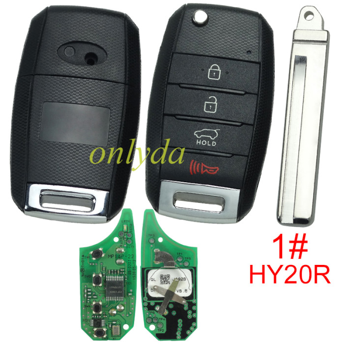 Original Hyundai 3+1 button remote key with 434mhz MP14P-22 95430D9000 J092B