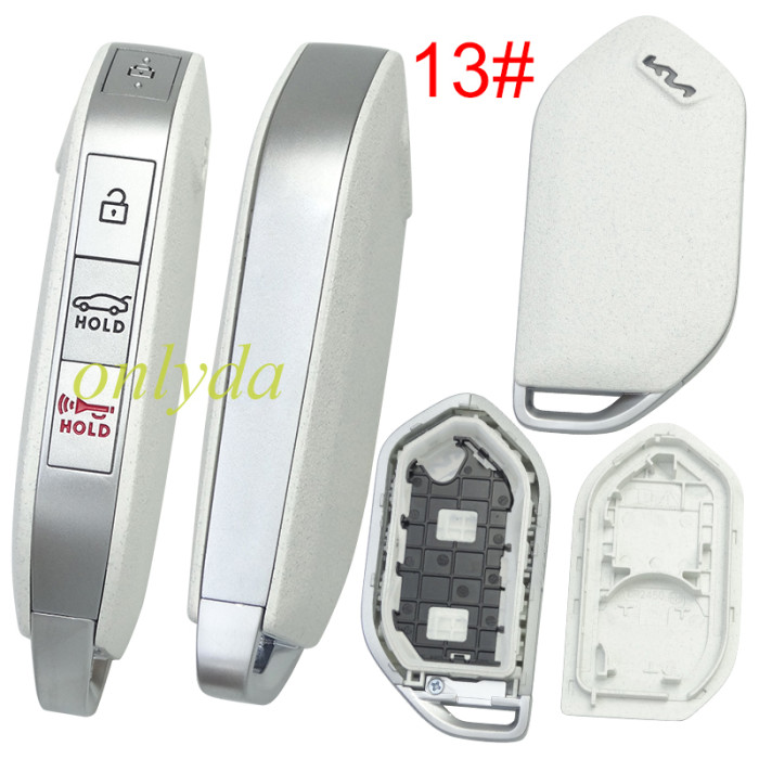 For Kia  remote key shell White color with badge ， pls choose button