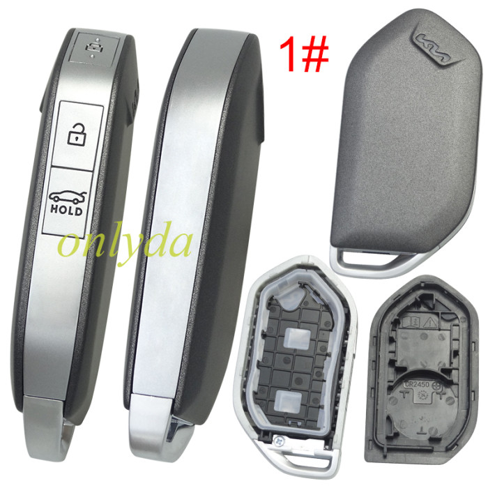 For Kia  remote key shell black color with badge ， pls choose button