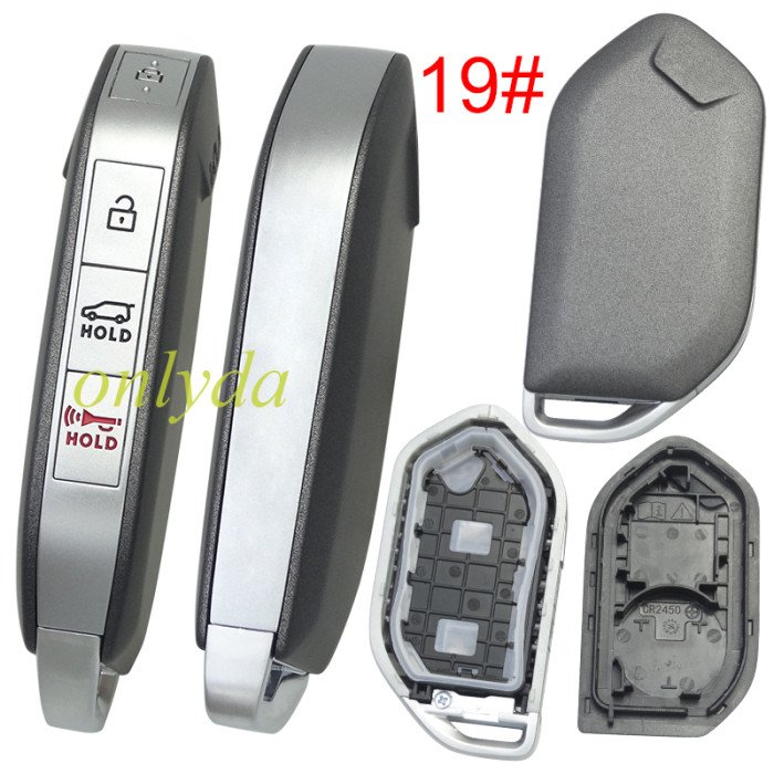 For Kia  remote key shell black color without badge ， pls choose button
