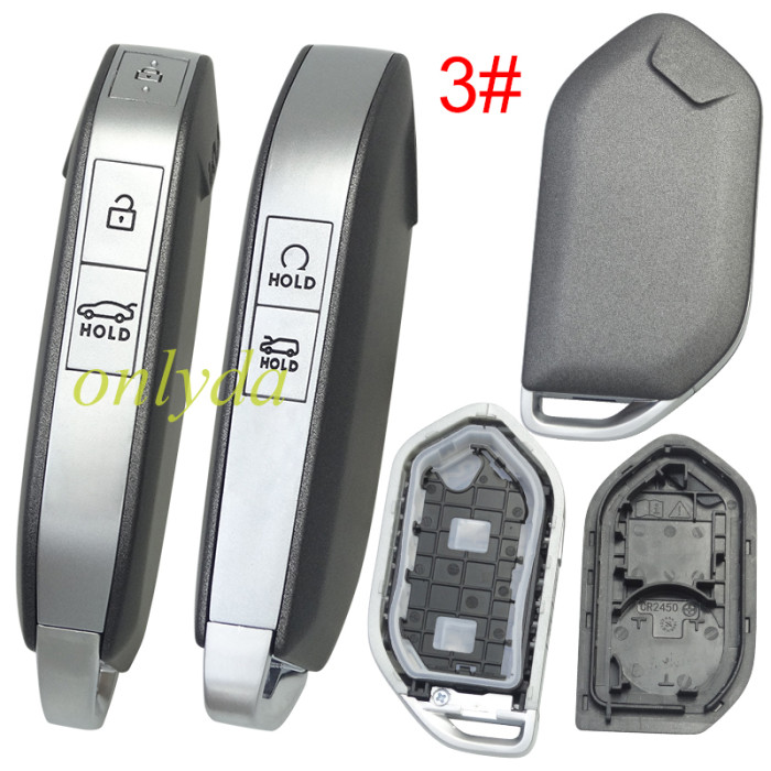 For Kia  remote key shell black color without badge ， pls choose button