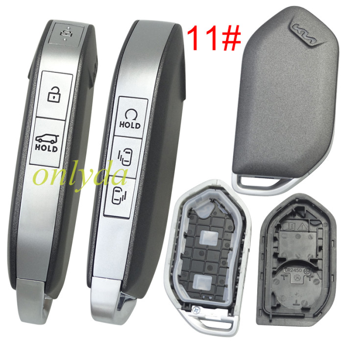 For Kia  remote key shell black color with badge ， pls choose button
