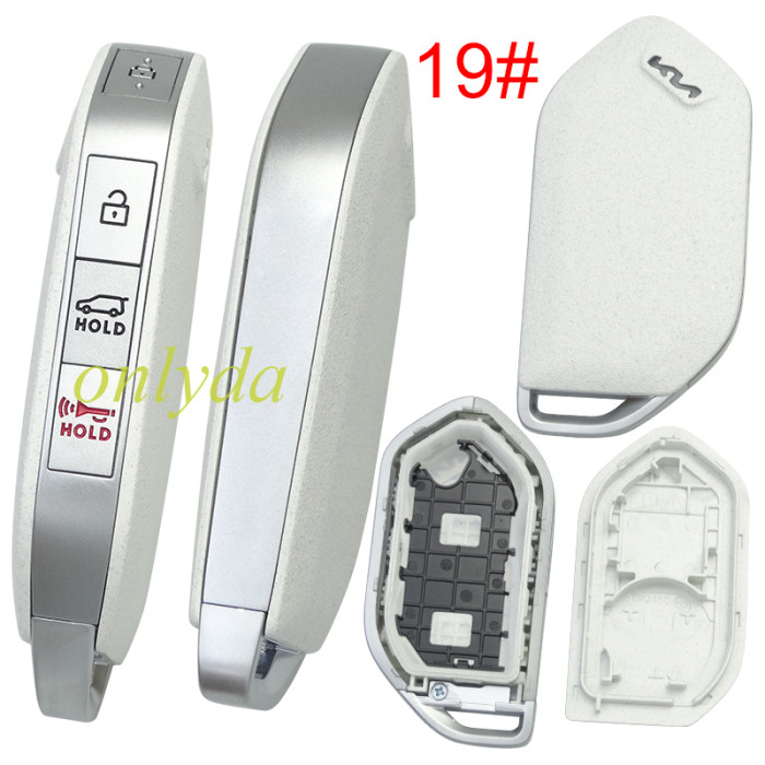 For Kia  remote key shell White color with badge ， pls choose button