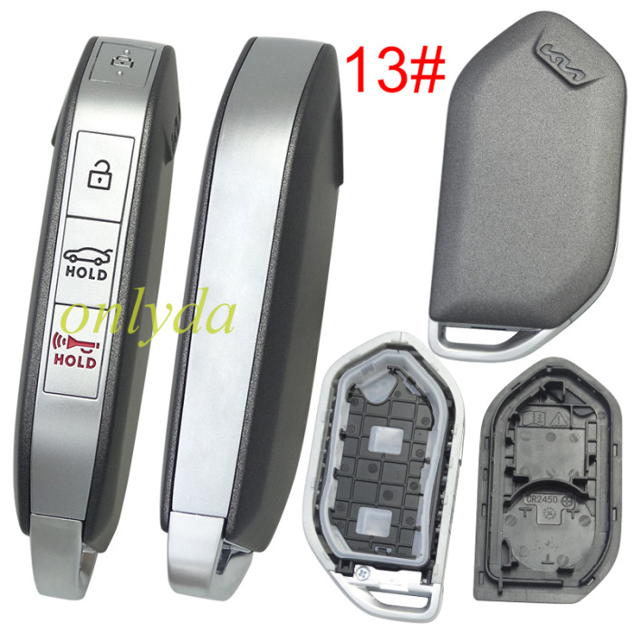 For Kia  remote key shell black color with badge ， pls choose button