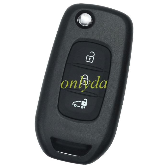 For Renault 3 button flip remote key blank, with badge,pls choose blade