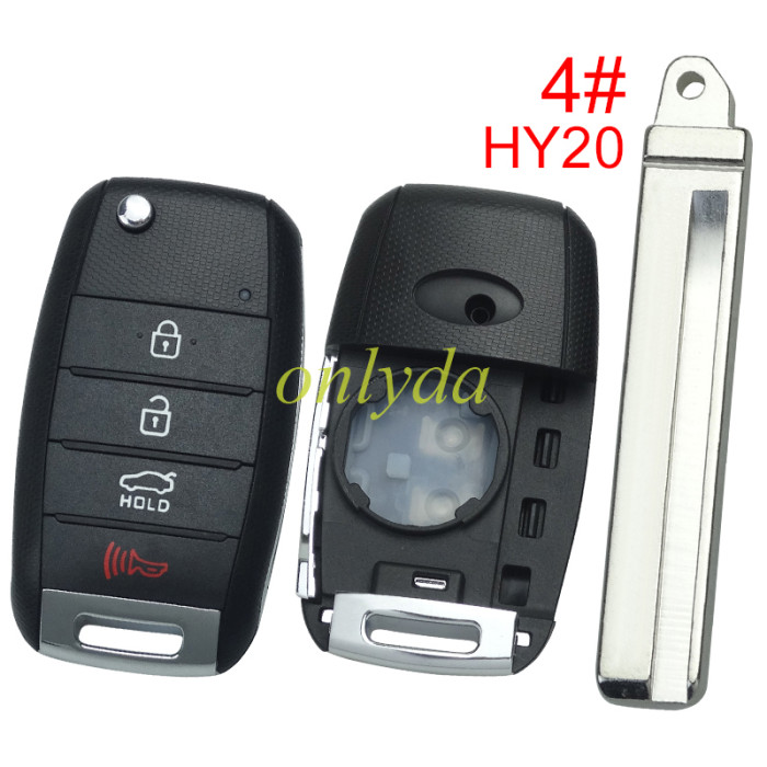 For KIA 3+1 button remote key blank please choose which key blade in your need