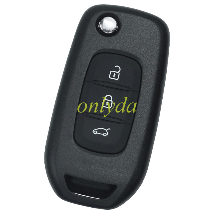 For Renault 3 button flip remote key blank, with badge