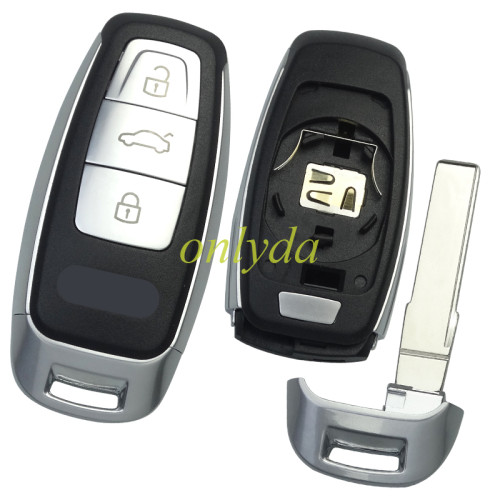 For Audi 3 button modified remote key with badge