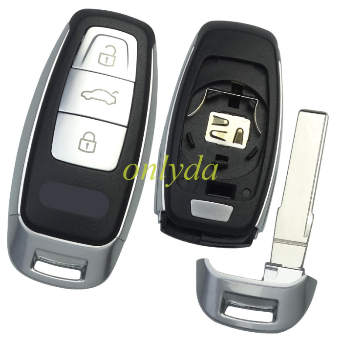 For Audi 3 button modified remote key with badge
