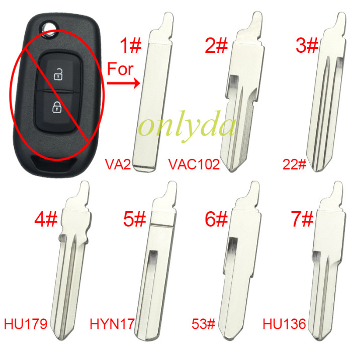 Blade for Renault-B33 remote key shell, pls choose the blade type