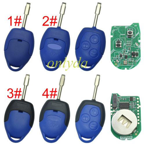 For Ford Transit blue remote key new version with 434mhz with Original electronic 4D63 chip FCCID:6CIT15K601 AG  Remote reprogrammable