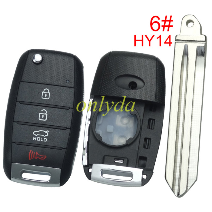 For KIA 3+1 button remote key blank please choose which key blade in your need