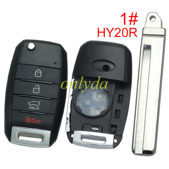 For KIA 3+1 button flip remote key blank