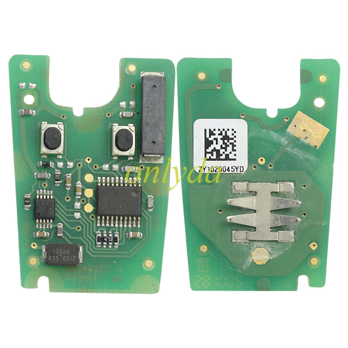 For Opel original 2 button remote key with 434mhz chip: 7941A  6225AY52901 FCCID: ZY13246338G G4 model， original pcb+aftermarket key shell