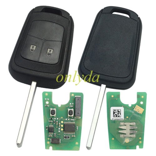 For Opel original 2 button remote key with 434mhz chip: 7941A  6225AY52901 FCCID: ZY13246338G G4 model， original pcb+aftermarket key shell