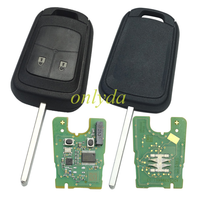 For Opel 2 button remote key with 433mhz, chip :GM(Hitag2, 5WK model, original PCB+aftermarket key shell