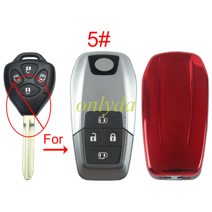 For Toyota modified remote key blank（please choose the color of back cover）