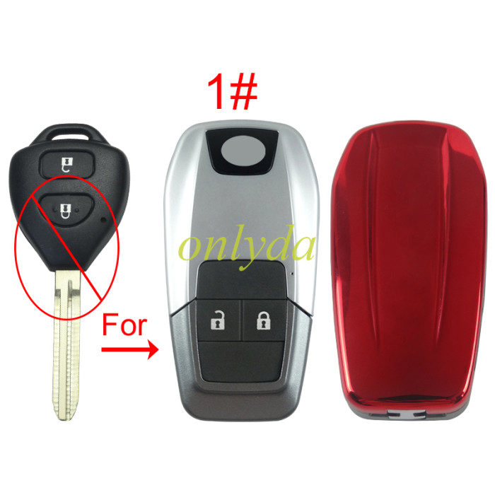 For Toyota modified remote key blank（please choose the color of back cover）