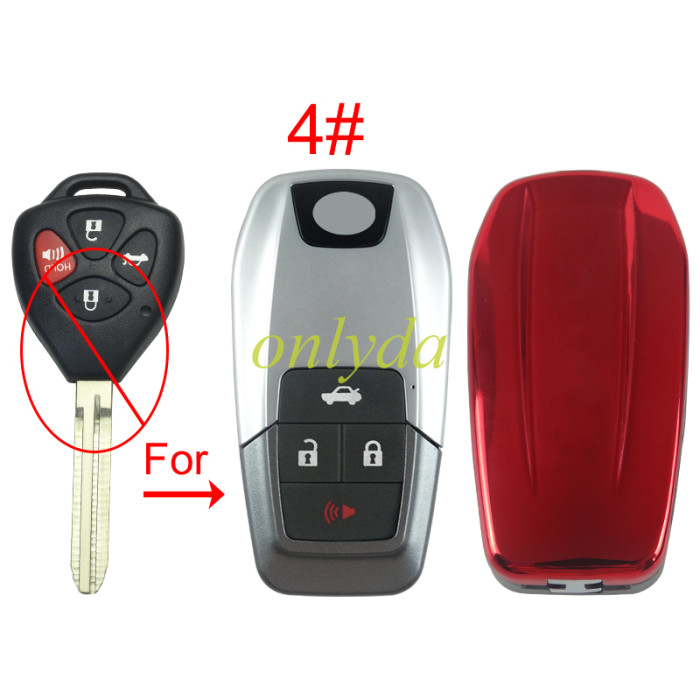 For Toyota modified remote key blank（please choose the color of back cover）