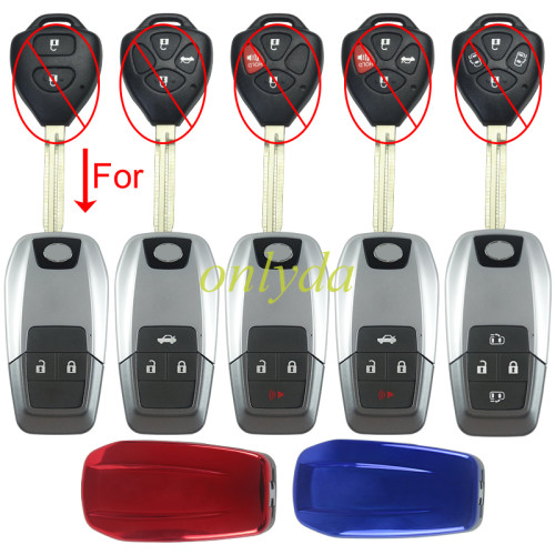 For Toyota modified remote key blank（please choose the color of back cover）