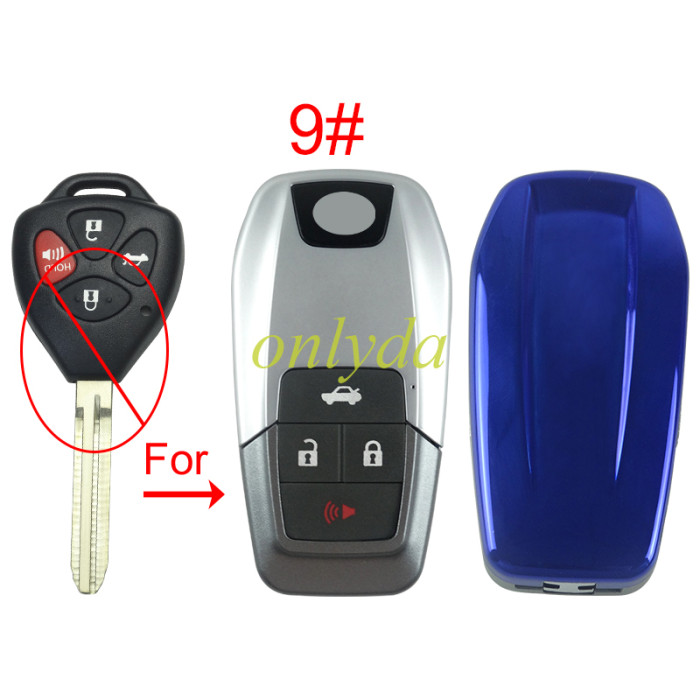 For Toyota modified remote key blank（please choose the color of back cover）