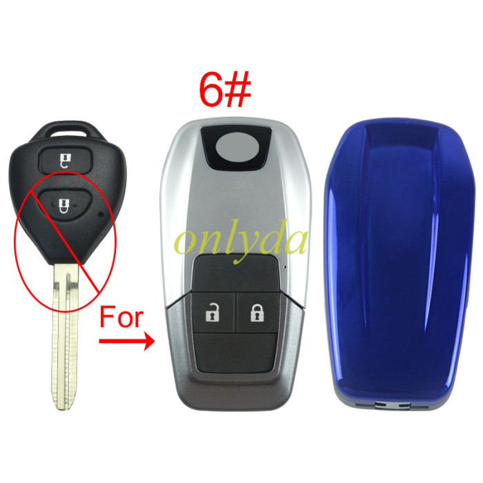 For Toyota modified remote key blank（please choose the color of back cover）