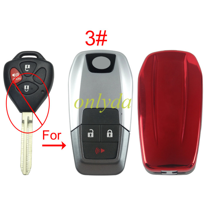 For Toyota modified remote key blank（please choose the color of back cover）