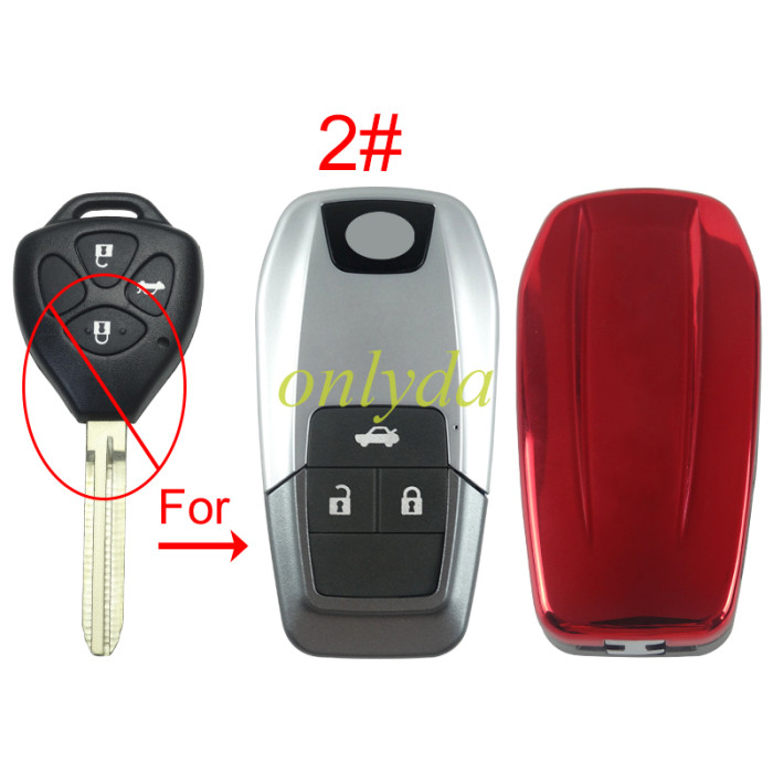 For Toyota modified remote key blank（please choose the color of back cover）