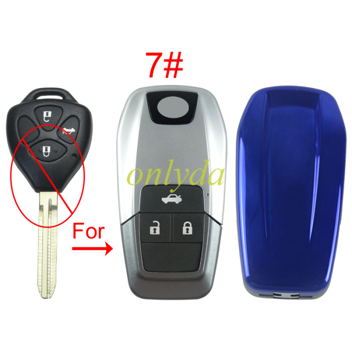 For Toyota modified remote key blank（please choose the color of back cover）